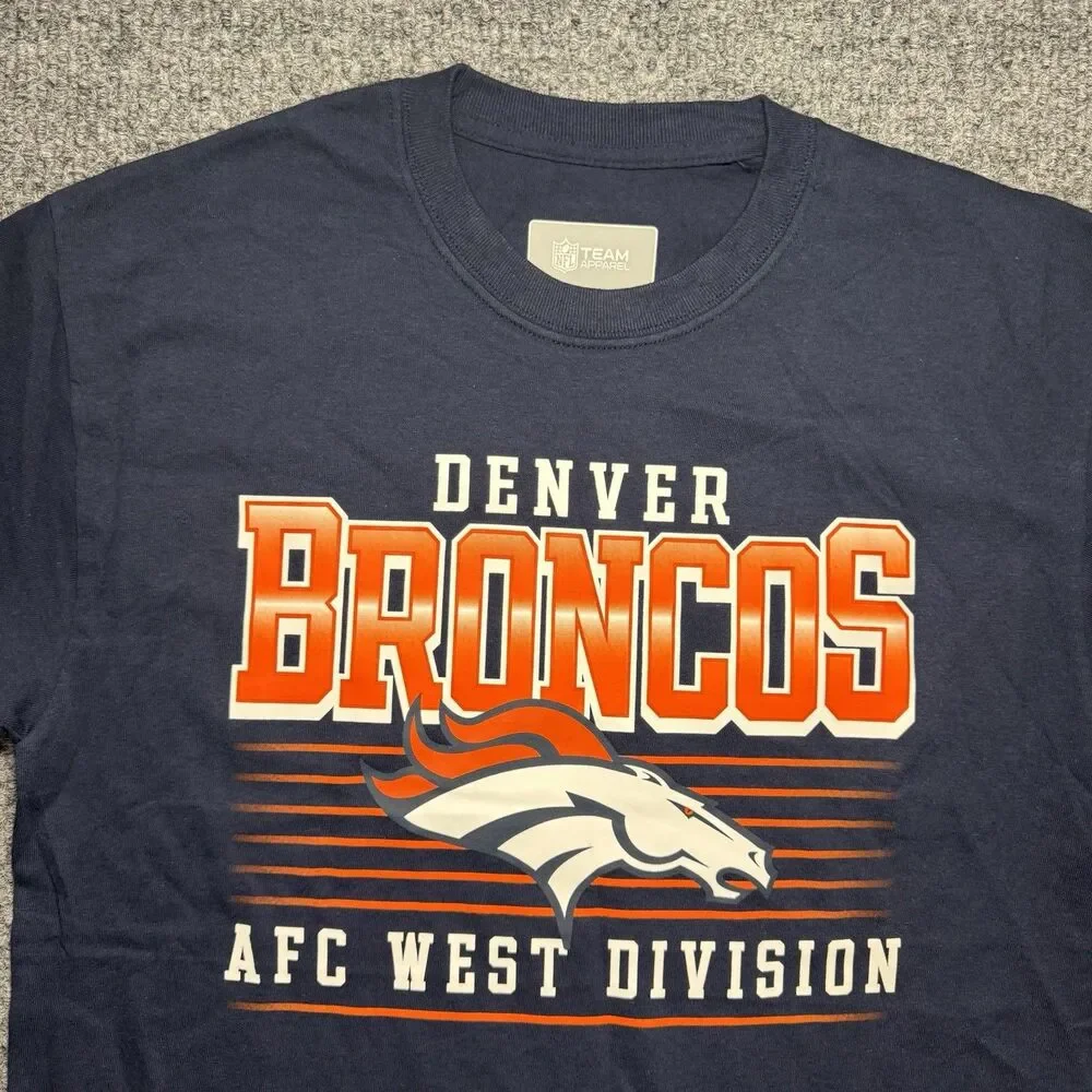 Denver Broncos T-Shirt Football NFL Team Apparel Navy Blue Men’s Size Medium NWT